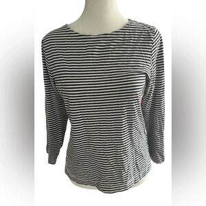 COS Black & White Striped Long Sleeve Top Size Small